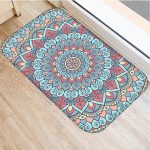 Tapis salle de bain bohème bleu