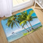 Tapis de bain tropical avec dauphin