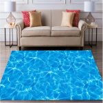 Tapis de bain bleu lagon claire