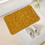 Tapis de bain mémoire de forme galet camel