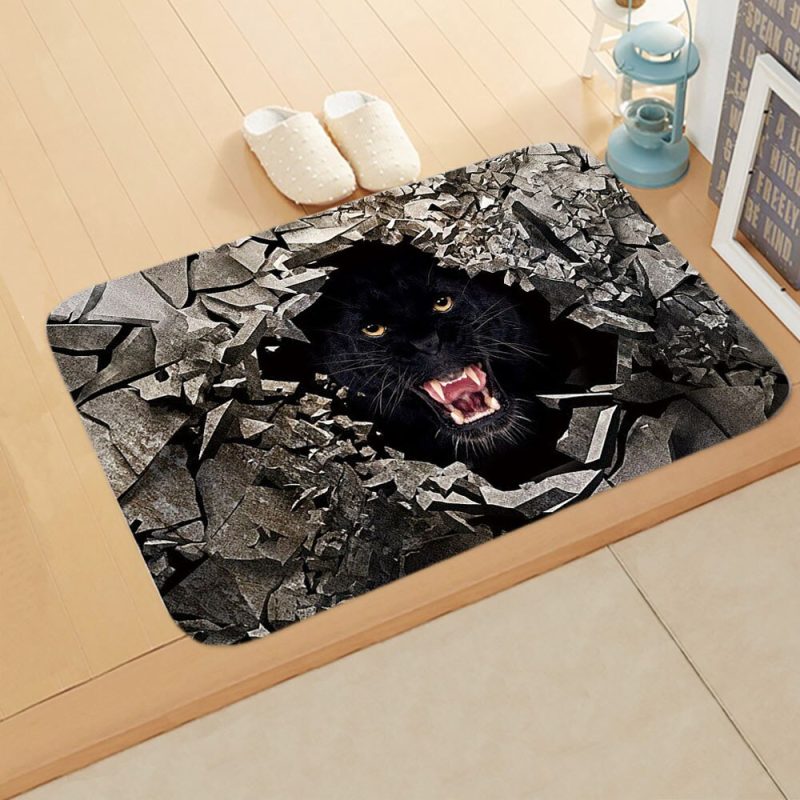 tapis de bain animaux panthère