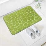 Tapis de bain mémoire de forme galet vert