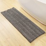 Tapis de bain long gris