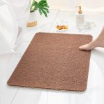 Tapis antidérapant salle de bain marron
